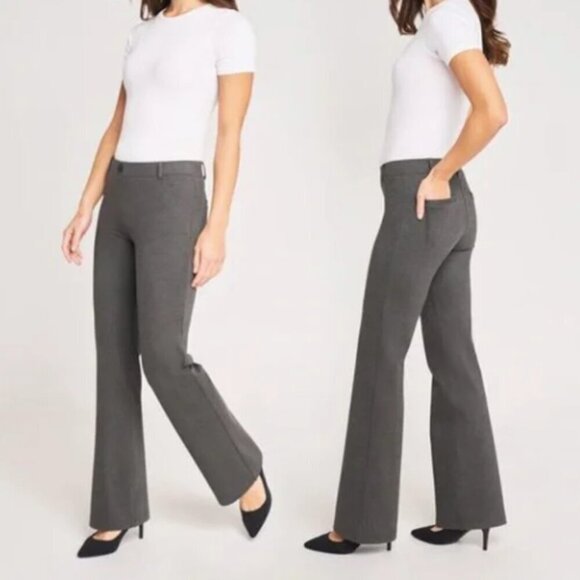 BETABRAND Two Pocket Dress Yoga Pants Bootcut Pebble Gray W1553 Sz XXL pull on - Picture 1 of 6
